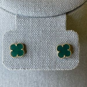 18K Real gold clover earring